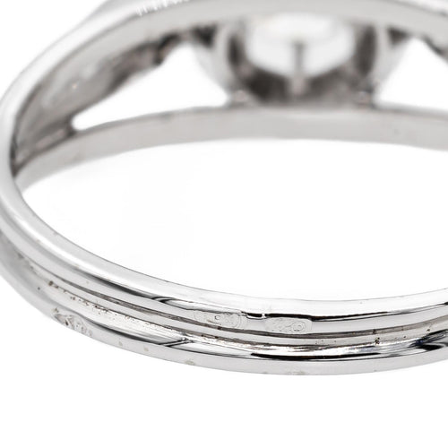 Bague 54 Bague rétro en or blanc 18 carats et platine avec diamants 58 Facettes 2569096CN