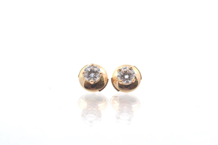 Boucles d'oreilles Puces d’oreilles en or jaune 18k et diamants 58 Facettes 26111-A