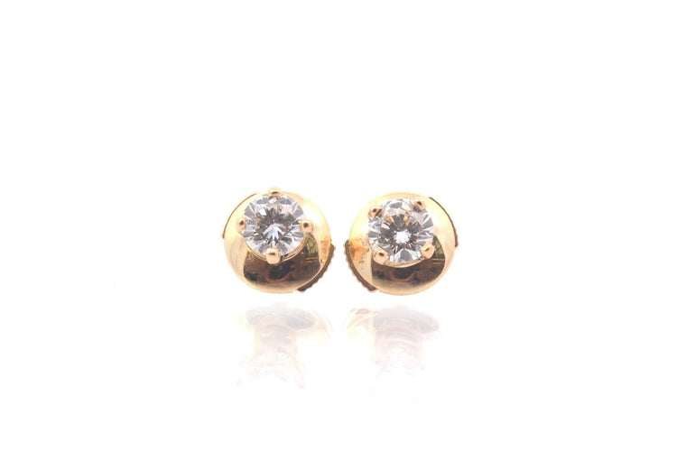 Boucles d'oreilles Puces d’oreilles en or jaune 18k et diamants 58 Facettes 26111-A