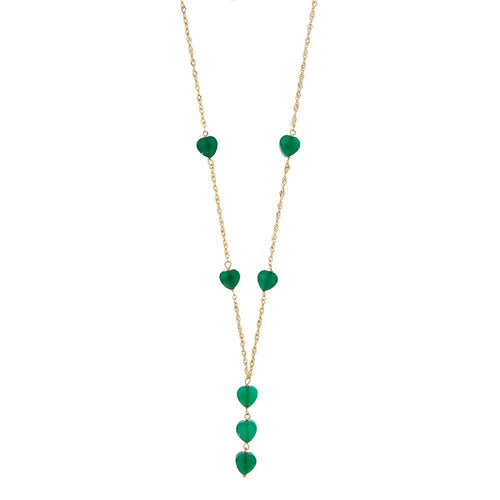 Collier Collier - Pendentif en or jaune 18 kt et calcédoine verte 58 Facettes 25738