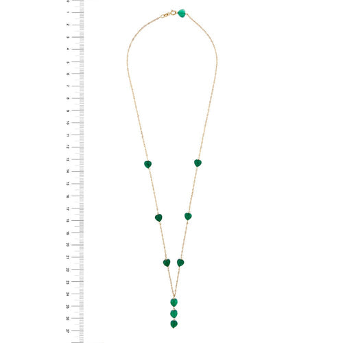 Collier Collier - Pendentif en or jaune 18 kt et calcédoine verte 58 Facettes 25738
