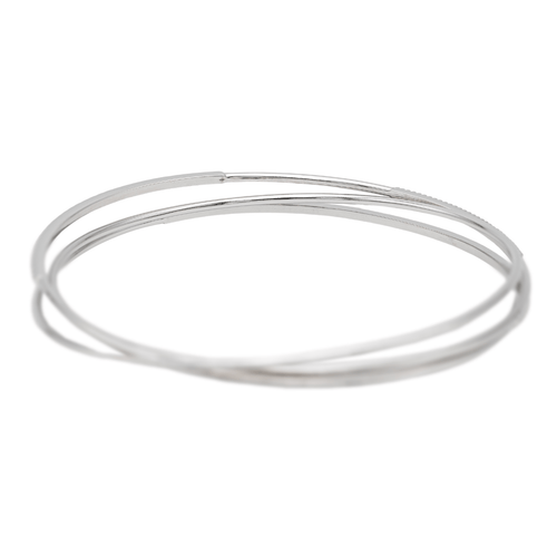 Bracelet Bracelet jonc en or blanc 18 carats et diamants 58 Facettes 2584570CN
