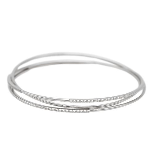 Bracelet Bracelet jonc en or blanc 18 carats et diamants 58 Facettes 2584570CN