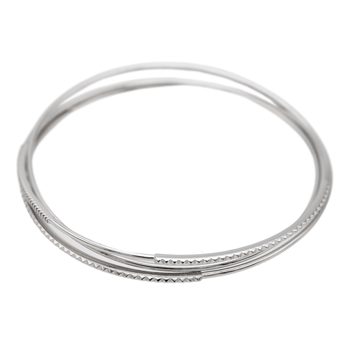 Bracelet Bracelet jonc en or blanc 18 carats et diamants 58 Facettes 2584570CN