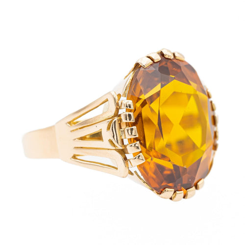 Bague 57 Bague cocktail en or jaune sertie d’une citrine 58 Facettes 2584629CN