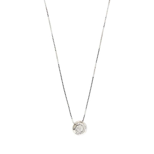 Collier Collier - Pendentif en or blanc 18 carats avec diamant 0,15 ct 58 Facettes 25854