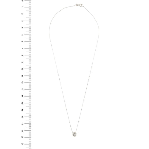 Collier Collier - Pendentif en or blanc 18 carats avec diamant 0,15 ct 58 Facettes 25854