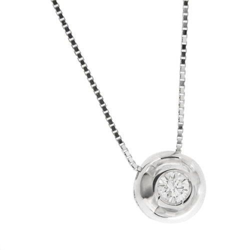 Collier Collier - Pendentif en or blanc 18 carats avec diamant 0,15 ct 58 Facettes 25854