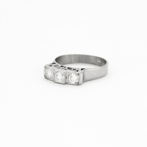 Bague 52 Bague en Or Gris et Diamants 58 Facettes DV0433-2