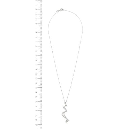 Collier Collier - Pendentif vague en or blanc 18 ct et diamants 58 Facettes 25928