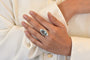 Bague 53 Bague vintage aigue-marine et diamants en or blanc 18k 58 Facettes 25980