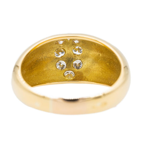 Bague 57 Bague jonc en or jaune 18 carats sertie de diamants 58 Facettes 2601184CN