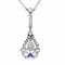Collier Pendentif sur collier Belle Époque/Art déco en platine, diamants et saphirs 58 Facettes 26022-0155