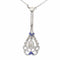 Collier Pendentif sur collier Belle Époque/Art déco en platine, diamants et saphirs 58 Facettes 26022-0155