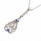 Collier Pendentif sur collier Belle Époque/Art déco en platine, diamants et saphirs 58 Facettes 26022-0155