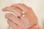 Bague 51 Bague en or rose 18k sertie de diamants et perles de culture 58 Facettes 26022