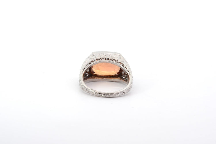 Bague 54 Bague en platine avec topaze naturelle 8,24 ct et diamants 58 Facettes 26070-25649c