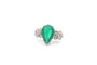 Bague 51 Bague vintage en platine avec émeraude poire et diamants 58 Facettes 26128