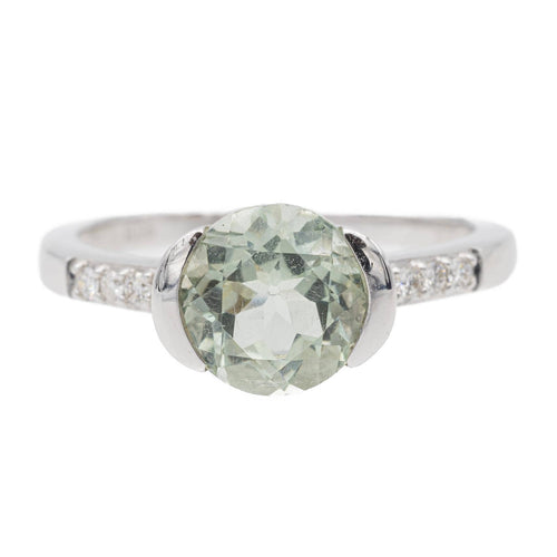 Bague 53.5 Bague en or blanc 18 carats prasiolite et diamants 58 Facettes 2622576CN