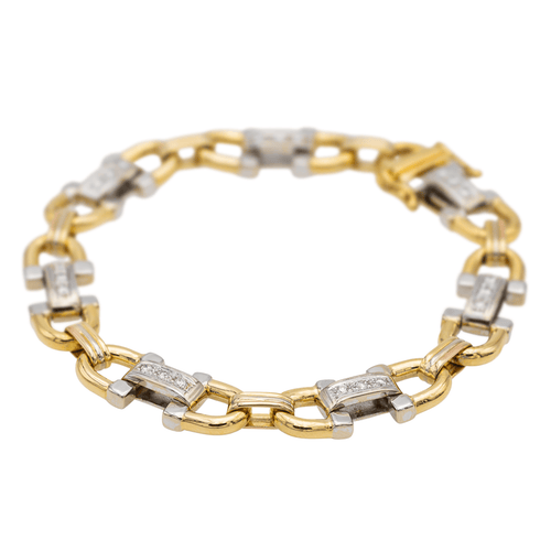 Bracelet Bracelet en or jaune et or blanc 18 carats serti de diamants 58 Facettes 2624864CN