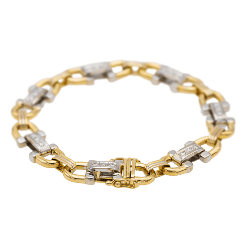 Bracelet Bracelet en or jaune et or blanc 18 carats serti de diamants 58 Facettes 2624864CN