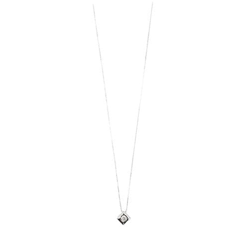 Collier Collier - Point lumineux en or blanc 18 ct avec diamant 0,10 ct 58 Facettes 26260