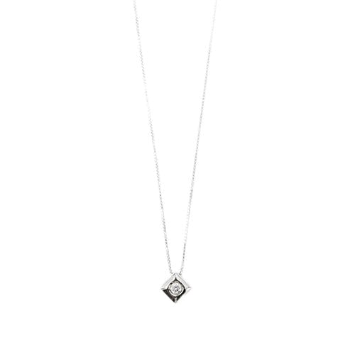 Collier Collier - Point lumineux en or blanc 18 ct avec diamant 0,10 ct 58 Facettes 26260
