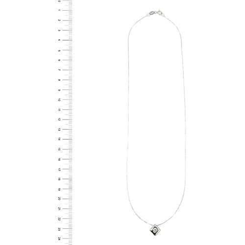 Collier Collier - Point lumineux en or blanc 18 ct avec diamant 0,10 ct 58 Facettes 26260