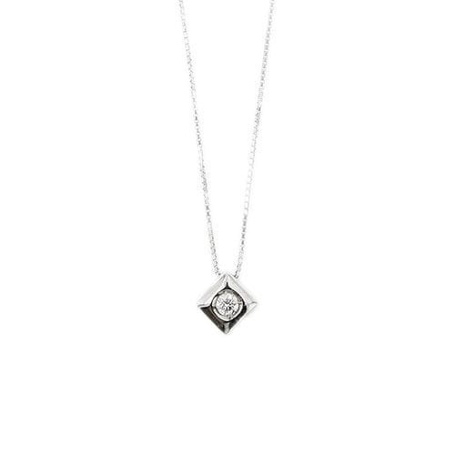 Collier Collier - Point lumineux en or blanc 18 ct avec diamant 0,10 ct 58 Facettes 26260