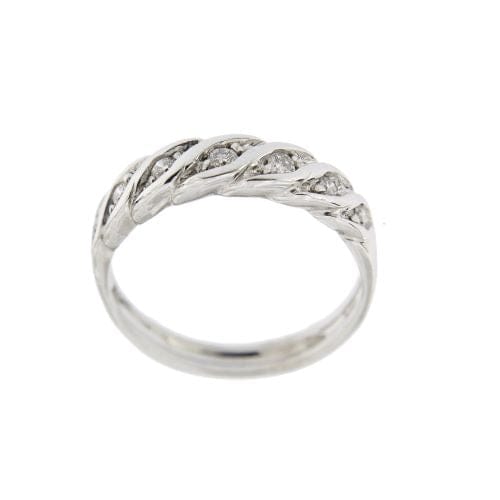 Bague 57 Donna Oro - Bague rivière en or blanc 18 kt et diamants 58 Facettes 26266