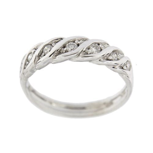 Bague 57 Donna Oro - Bague rivière en or blanc 18 kt et diamants 58 Facettes 26266
