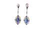 Boucles d'oreilles Art déco - Boucles d’oreilles en platine saphirs et diamants 58 Facettes 26291