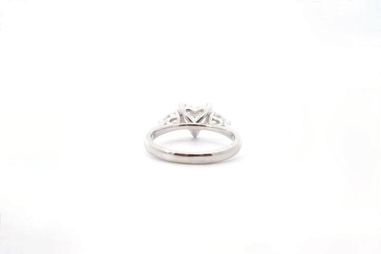 Bague 53 Bague cœur en platine avec diamants 58 Facettes 26295-25050