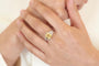 Bague 54 Bague saphir jaune 5,18 ct et diamants en platine 58 Facettes 26304-26316