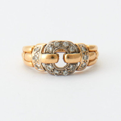 Bague 53 Bague géométrique or et diamants 58 Facettes DV0249-1