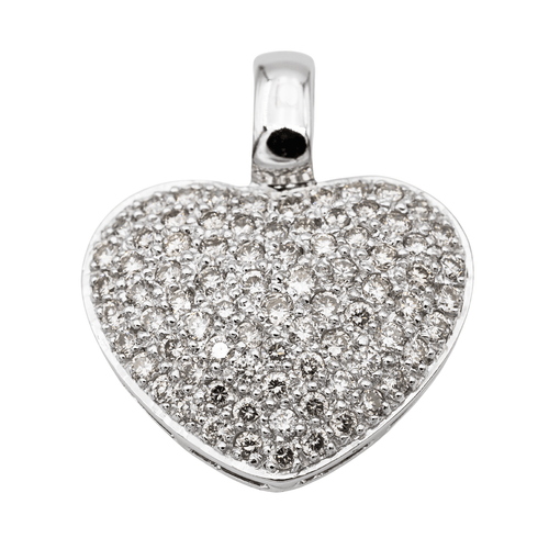 Pendentif Pendentif cœur en or blanc 18 carats et diamants 58 Facettes 2635144CN
