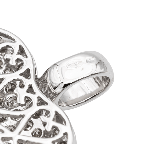 Pendentif Pendentif cœur en or blanc 18 carats et diamants 58 Facettes 2635144CN