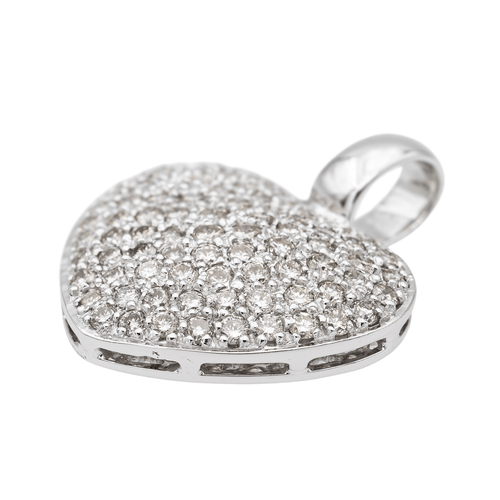Pendentif Pendentif cœur en or blanc 18 carats et diamants 58 Facettes 2635144CN