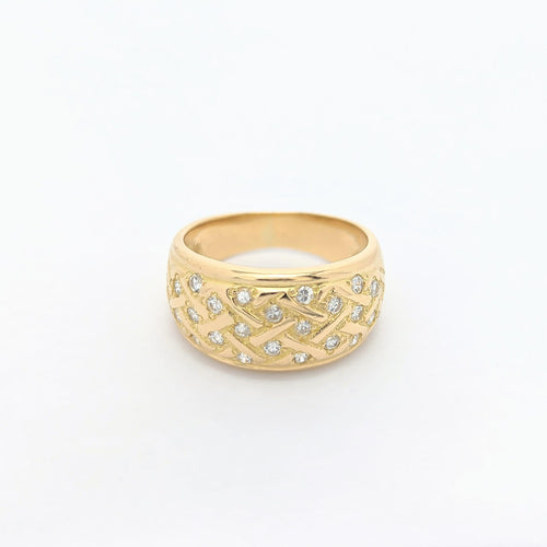Bague 52 Bague en or jaune 18 carats et diamants 58 Facettes 26371