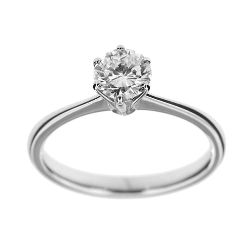 Bague 56 Bague solitaire - Diamant 0,74 ct en or blanc 18 kt 58 Facettes 26425