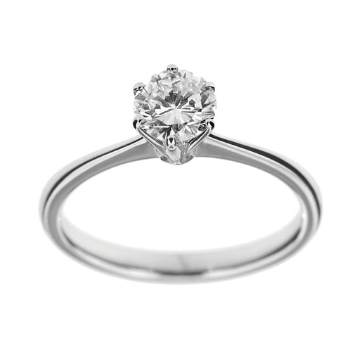 Bague 56 Bague solitaire - Diamant 0,74 ct en or blanc 18 kt 58 Facettes 26425