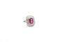 Bague 55 Bague vintage en or blanc 18k avec tourmaline et diamants 58 Facettes 26431-26500