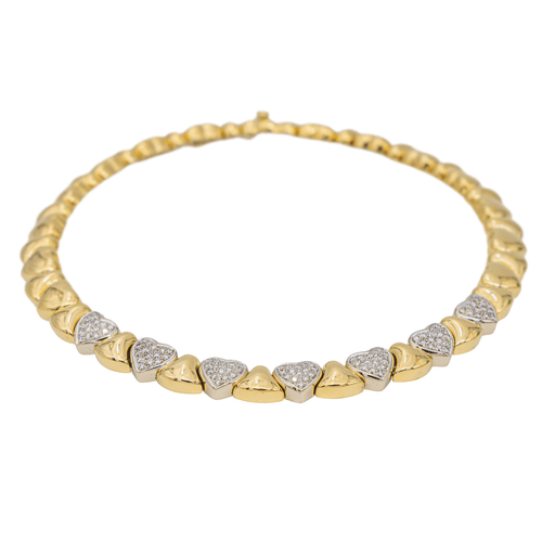 Collier Collier Ras de cou Or jaune, Or blanc Diamant 58 Facettes 2643302CN