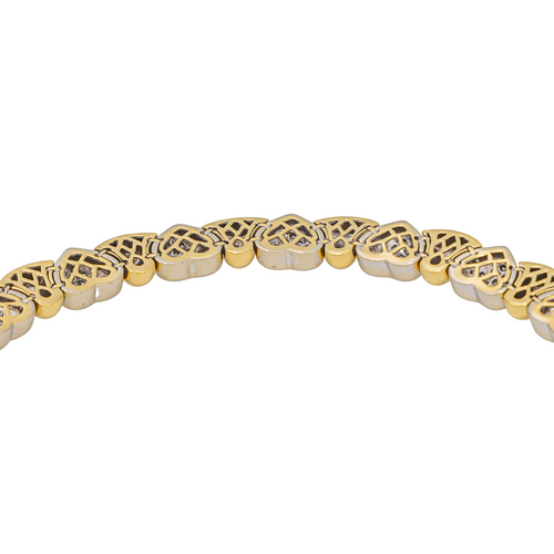 Collier Collier ras-de-cou motifs cœurs en or jaune et blanc avec diamants 58 Facettes 2643302CN