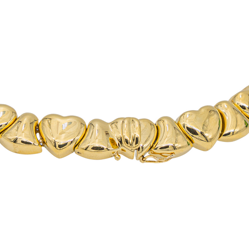 Collier Collier ras-de-cou motifs cœurs en or jaune et blanc avec diamants 58 Facettes 2643302CN