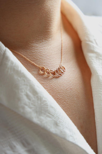 Collier Ginette NY - Collier Tiny Seven Circles en or rose 18 carats 58 Facettes 2646753CN