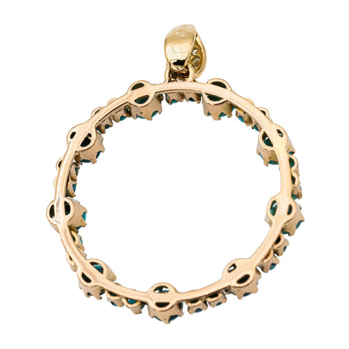Pendentif Pendentif Or jaune Turquoise, Diamant 58 Facettes 2647007CN