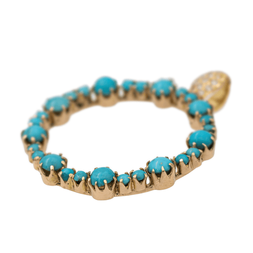 Pendentif Pendentif Or jaune Turquoise, Diamant 58 Facettes 2647007CN