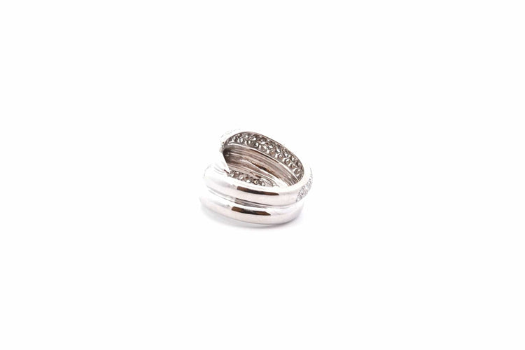 Bague 54 Bague en or blanc 18k sertie de diamants 58 Facettes 26526dv