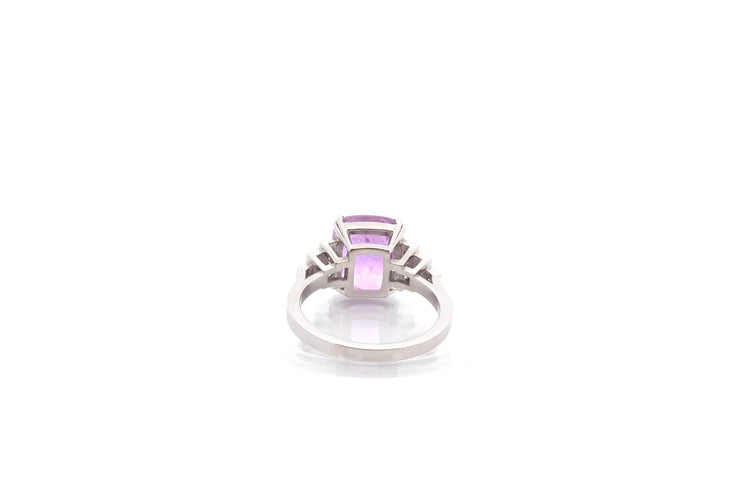 Bague 53 Bague en platine avec saphir rose 5,08 ct et diamants 58 Facettes 26545-26651